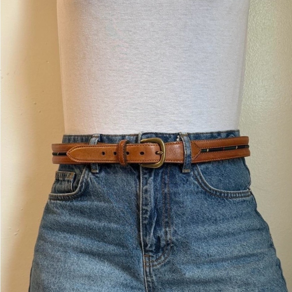 Vintage Class Tan Multicolor Oxford Leather Belt